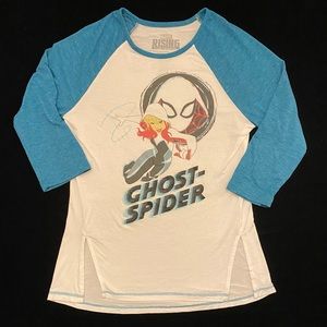 Marvel Rising Spider-Gwen Ghost-Spider 3/4 Sleeve Shirt Girls Large